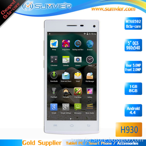Mtk6592 5inch 960*540 Android 4.4 3G 1g+8g Smart Phone (H930)